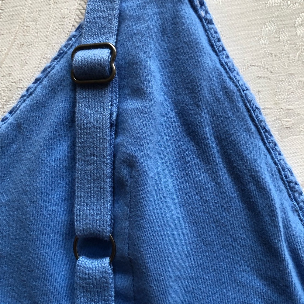 Hollister Blue/White Striped Crochet Knitted Crop Top Shirt Women’s Size S - Picture 14 of 16